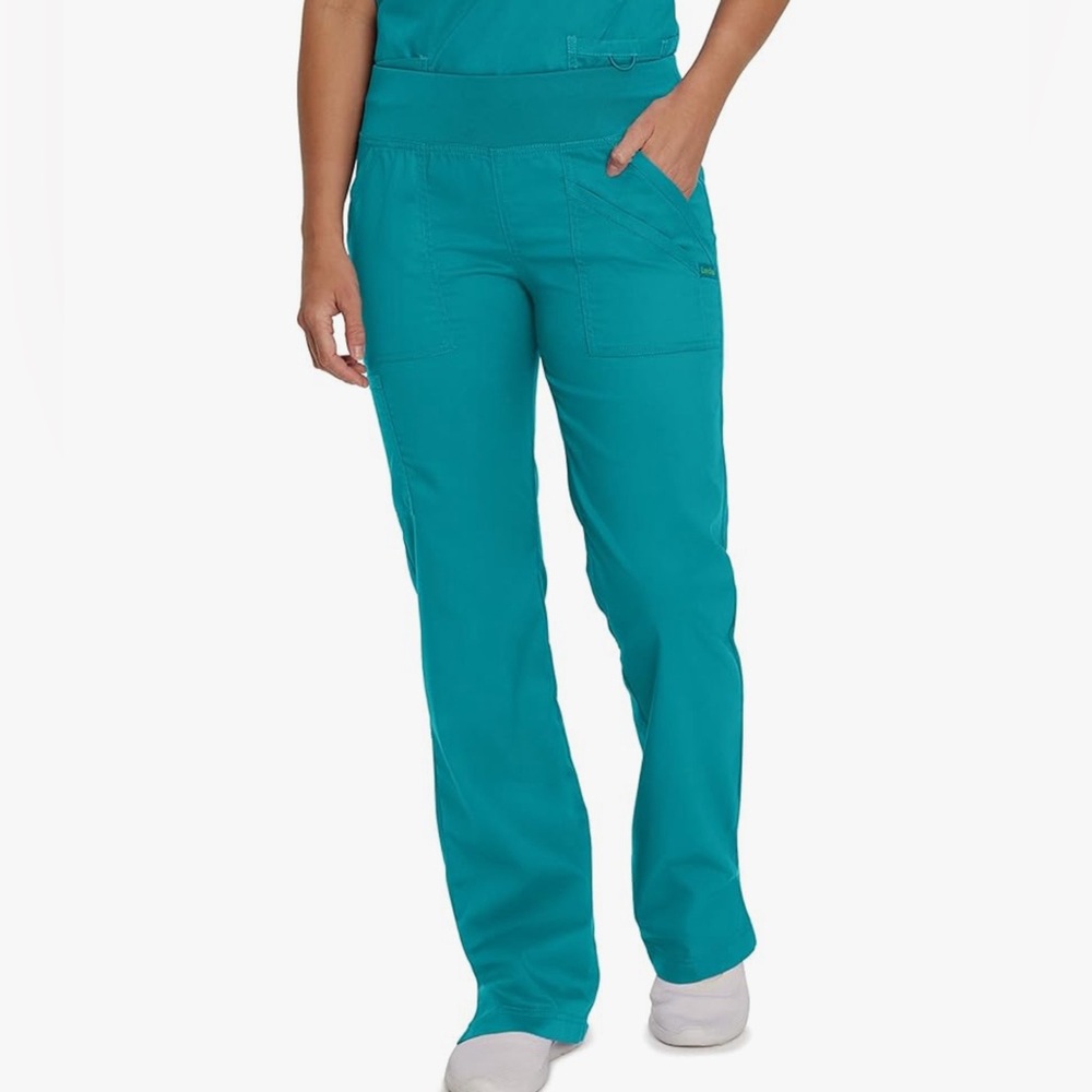 Landau Proflex Modern Fit Comfort Stretch Scrub Pants Teal 4-Pocket Women Sz XL